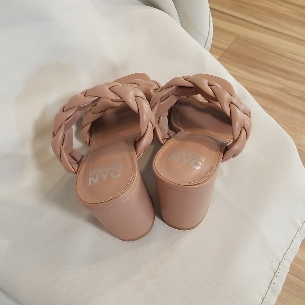 Madden NYC braided backless sandal Blush Color NWoT womens size 8 - Picture 4 of 5